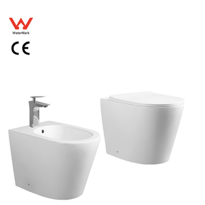 Venta al por mayor de artículos sanitarios baratos de cerámica para baño, inodoro de pie y bidé para <span class=keywords><strong>mujer</strong></span>, juego de inodoro trasero a la pared - Product Image 2