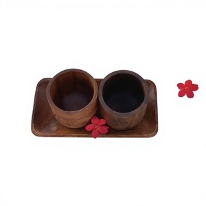 Wooden Spice Jar Set Round With Lid And Spoon Handcrafted Airtight <b>Container</b> For Kitchen Traditional Chinese Design - Product Image 6