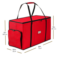 Boîte de rangement ajustable pour décorations de Noël avec séparateurs, capacité de 73 décorations, fermeture éclair, pratique