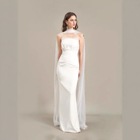 Élégante Écharpe Longue en Soie et Tulle, Douce et Décorative, pour Soirées Formelles, Robes de Mariée en Satin pour Femmes