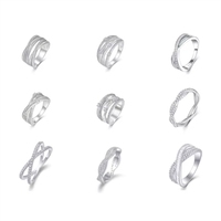 Bague élégante en moissanite croisée en argent sterling 925, style torsadé avec pierres étincelantes