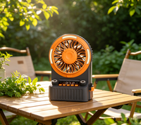 Mini ventilateur rechargeable carré, ventilateur de bureau à fort vent, réglable, portable, ventilateur de camping, fonction radio