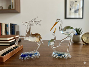 Dôme en verre soufflé coloré fait main, thème animalier, décoration d'intérieur pour Noël, Pâques et le Nouvel An chinois, art du verre - Product Image 4