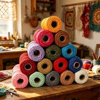Cordón de Macramé de Algodón Trenzado Ecológico de 2mm, 3mm y 4mm, 59 Colores, Personalizable, para Bolsos de Ganchillo, Prendas, Decoración del Hogar y Calzado