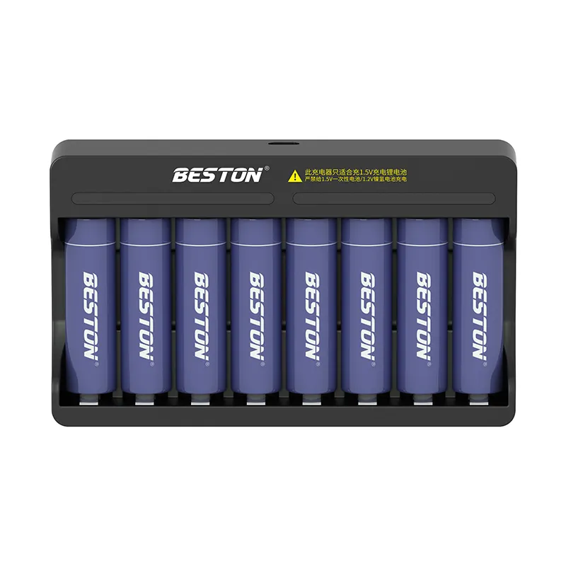 BESTON Fast Smart Charger 8 Slot 1.5V Li-ion Carregador de bateria recarregável com LED para AA/AAA Li-ion bateria suporte OEM à venda