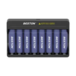 Chargeur intelligent rapide BESTON chargeur de batterie rechargeable Li-ion 8 fentes 1.5V avec LED pour support de batterie Li-ion AA/AAA OEM en vente