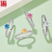 Bague pour femme en argent sterling S925 plaqué rhodium, motif nid d'abeille, moissanite couleur D 0,5 ct