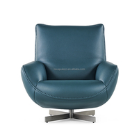 Cuir épais de qualité haut de gamme avec un design élégant original italien minimaliste rotatif villa de luxe salon chaise de loisirs.