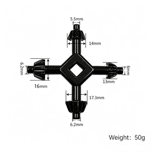 Clé de mandrin de perceuse manuelle 4-en-1, à extrémité unique, en acier inoxydable, métrique, noire, 75 mm, OEM pour usage DIY - Product Image 4