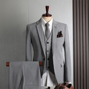 <span class=keywords><strong>Traje</strong></span> de Boda Casual de Negocios de <span class=keywords><strong>Tres</strong></span> <span class=keywords><strong>Piezas</strong></span> <span class=keywords><strong>Azul</strong></span> <span class=keywords><strong>Marino</strong></span> de Alta Calidad para Hombre, Cierre de Cremallera de Una Sola Fila, Transpirable, de Viscosa No Tejida a Rayas - Product Image 2