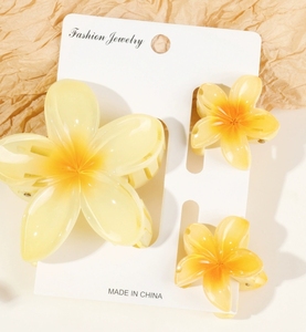 Vente chaude Multi Couleur <span class=keywords><strong>Fleur</strong></span> Pinces À Cheveux 3 Set Zinnia <span class=keywords><strong>Fleur</strong></span> Grab Clip Femelle Vacances Requin Clip pour Promotion Cadeau - Product Image 6