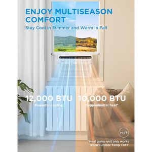 เครื่องปรับอากาศแบบติดหน้าต่าง Midea 12000 บีทียู 1 ตัน พร้อมฟังก์ชั่นทำความร้อนและลดความชื้น รีโมทคอนโทรล สีขาว - Product Image 6