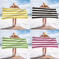 Custom Personalized Microfiber Beach Towel extra Large Print logo pink Striped Beach Towel for Women Kids with Quick Dry