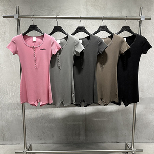 Nouvelle Collection 2026 : Combinaison de Sport Y2K Sexy pour Femme, Manches Courtes, en Coton et Spandex, 275 g/m², Idéale pour le Yoga et la Gym - Product Image 5