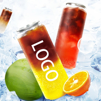 Boîtes de boissons en PET avec couvercle en aluminium transparent personnalisé avec logo, jetables, pour boissons énergisantes, thé, soda, café, jus