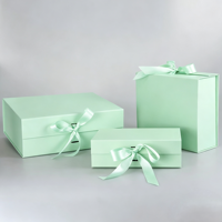 Luxuriöse Maßgefertigte Geschenkbox mit Schleife, Magnetverschluss, Starre Verpackung, Hochzeits-Kartonboxen mit Schleifenknoten, Klappbare Versandbox