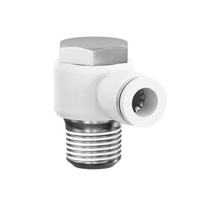 Connecteur pneumatique flexible en cuivre blanc PH8-02, connecteur pneumatique à angle droit hexagonal externe - Product Image 1