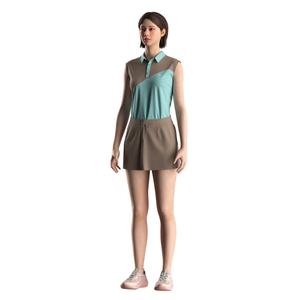 Polo sans manches pour femme, coupe ajustée, style golf, séchage rapide, tissu respirant et doux, pour le terrain et la ville - Product Image 2