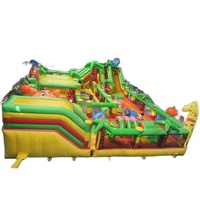 Château gonflable extérieur avec aire de jeux en PVC durable, taille 24x12m, capacité de 10 personnes, usage commercial et souffleur