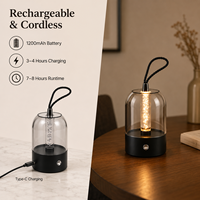 Lampe de bureau LED portable moderne sans fil avec ambiance bulle, protection oculaire, intensité réglable, commande tactile, pour lecture et utilisation en extérieur