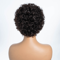 Perruque courte brésilienne bouclée en cheveux Remy, fabriquée à la machine, couleur photo, 100% cheveux vierges, densité 150%, coupée, pour femmes noires, pour WH