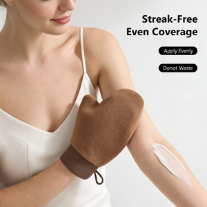 Meilleures ventes de produits de nettoyage : Gant de bronzage exfoliant avec trou pour le pouce, Gants de bronzage marron - Product Image 4