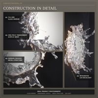 Miroir mural LED rétroéclairé en acrylique sculptural moderne, miroir d'art 3D irrégulier pour hôtel, villa, salon