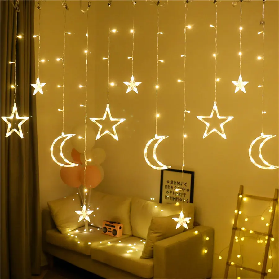 Amazon Led Curtain String Lights Factory Outlets Led Big Star Curtain Christmas Light Wholesale Holiday Decorations Lighting