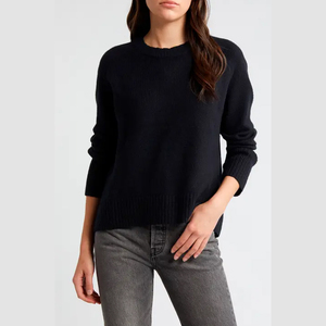 Suéter de cuello redondo de mezcla de lana de Navidad para mujer transpirable antiarrugas Floral raya bolsillo estampado de dibujos animados patrones espalda individual - Product Image 3