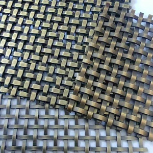 Altın Renkli Paslanmaz Çelik Dekoratif Kıvrımlı Tel Örgü Izgara Perde Uzun Ömürlü Dayanıklı Düz Dokuma Tekniği - Product Image 3