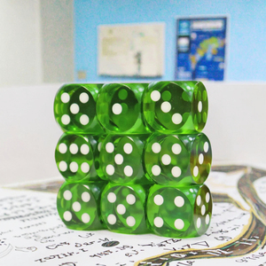 Juego personalizado de 12mm D6, Juegos de Mini dados a granel, Cubo de Metal de plástico transparente colorido, esquinas redondeadas para juegos de mesa, caja de Metal - Product Image 3