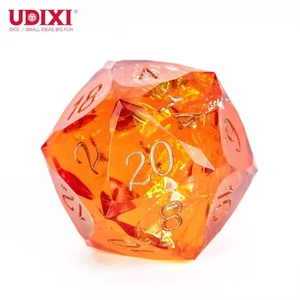 Udixi brique placage logo personnalisé RPG Dragon et donjon résine dés pointus faits à la main 30mm D20 - Product Image 2
