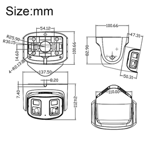 كاميرا رصاصية بتقنية POE بدقة 4 ميجابكسل/8 ميجابكسل مع بروتوكول HIK، كاميرا أمان IP ثنائية العدسة بدقة 4K و8 ميجابكسل مع رؤية بانورامية 180 درجة، كاميرا شبكة CCTV - Product Image 4