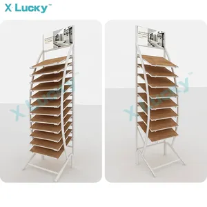 Phong cách mới <span class=keywords><strong>Pegboard</strong></span> hiển thị sàn gỗ khung mẫu tháp hiển thị gỗ cứng sàn đá sàn gỗ hiển thị giá - Product Image 3