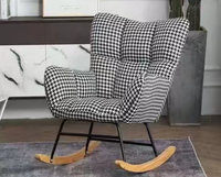 Fauteuil à bascule moderne en tissu pour chambre d'enfant, salon, appartement, chambre à coucher - Meuble douillet pour la maison