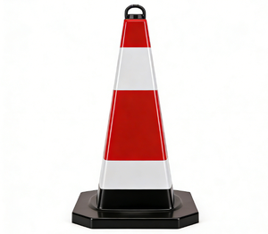 Cône de signalisation routière temporaire <span class=keywords><strong>en</strong></span> PVC, design crème glacée rouge et blanc, pour la construction et l'avertissement routier - Vente <span class=keywords><strong>en</strong></span> gros usine - Product Image 6