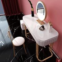 Table de maquillage pour studio de célébrités sur Internet avec lumière de luxe pour maquilleurs professionnels Coiffeuse pour salon de beauté