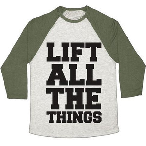 Camiseta de béisbol unisex Lift All the Things Tri-Blend - Product Image 5