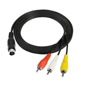 9 Pin steker laki-laki ke 3 RCA Male Stereo AV kawat koneksi kabel kawat, untuk peralatan Audio Video Output sinyal