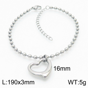 Nouveauté Bracelet Minimaliste avec Charme Cœur Ouvert Plaqué Or 18K Acier Inoxydable 316L Chaîne Fine à Maillons - Product Image 4
