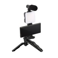 Trépied de bureau pliable en direct avec lumière d'appoint pour téléphone et appareil photo