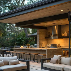 2025 Conception de cuisine extérieure moderne haut de gamme Cuisine de <span class=keywords><strong>barbecue</strong></span> extérieure en acier inoxydable personnalisée pour <span class=keywords><strong>la</strong></span> <span class=keywords><strong>maison</strong></span> - Product Image 5