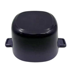 Casserole carrée en fonte émaillée antiadhésive avec couvercle auto-irrigant et bouton doré - Product Image 6