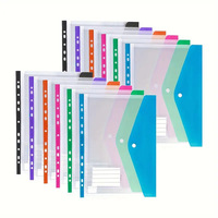 Pochette de classement A4 transparente en plastique avec bouton-pression pour documents, organiseur de fichiers à 11 trous, sacs de rangement