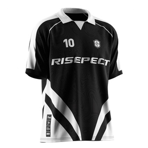 Maillot de football pour le jour du match avec col polo à insert en V, tricot à séchage rapide et options de design personnalisé - Product Image 5