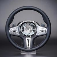   Volant en cuir avec garniture argentée pour clé, confort touring, fond plat, prise en main améliorée, remplacement pour la plupart des modèles