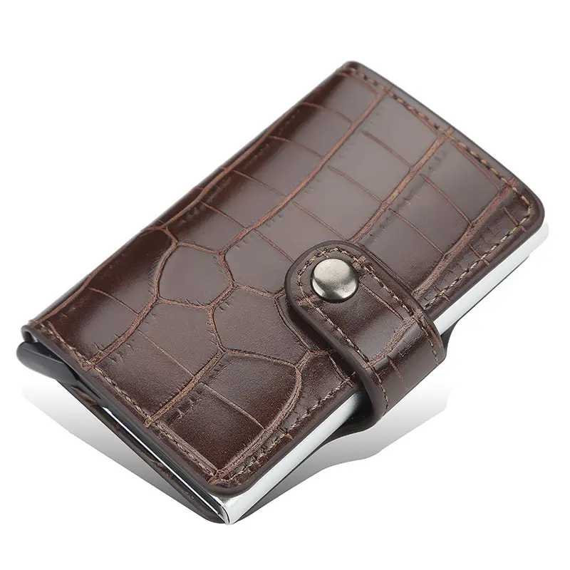 Sıcak satış ucuz fabrika fiyat Rfid cüzdan akıllı cüzdan adam Minimalist cüzdan Pop Up kart tutucu