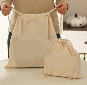 Wholesale Custom Size Eco Friendly Recycled <strong>Plain</strong> Printed Big Cotton <strong>Canvas</strong> Pouch Drawstrings Bags With Rope Logo - Product Image 4