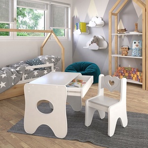 Toddler gỗ đồ nội thất đọc sách viết học tập bàn trẻ em trẻ em học bảng và ghế Set với ngăn kéo - Product Image 3