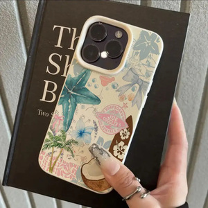 Funda para iPhone 17 16 Air Pro Max con Diseño de Pintura de Tinta de Flores de Cocotero Vintage, Textura Antideslizante Simple, Venta al por Mayor - Product Image 3